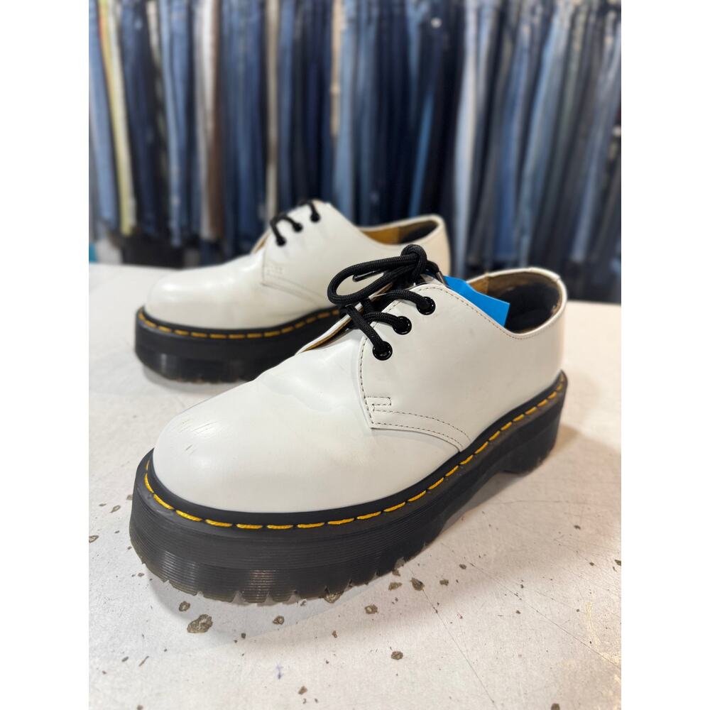 Dr. Martens 1461 Quad White Leather Platform Oxford Size Ladies 9 / Mens 8
